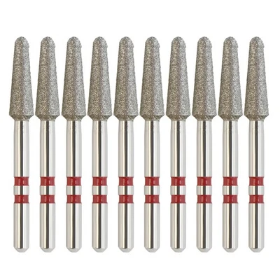 Dental Zirconia Diamond Burs FG Round End Taper Fine Red Z856/025F High Speed - Image 1 of 4