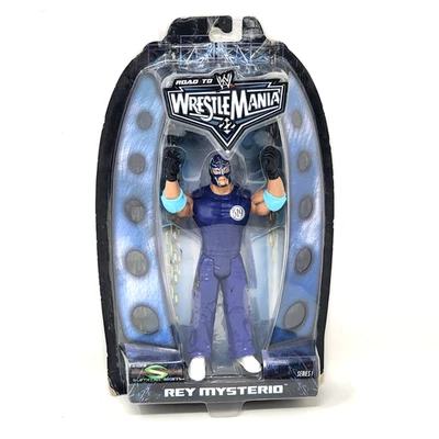 WWE Rey Mysterio AUTO Autographed Signed Series 1 Figure 2005 Jakks Pacific - Image 1 of 4