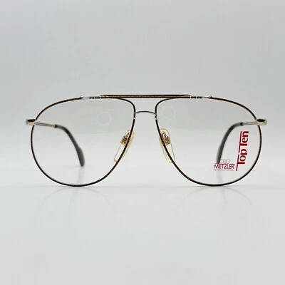 Gafas Metzler Hombre Damas Ovaladas Piloto Dorado Marrón Vintage Años 80 Mod. 0895 Nuevo Foto 1 de 4