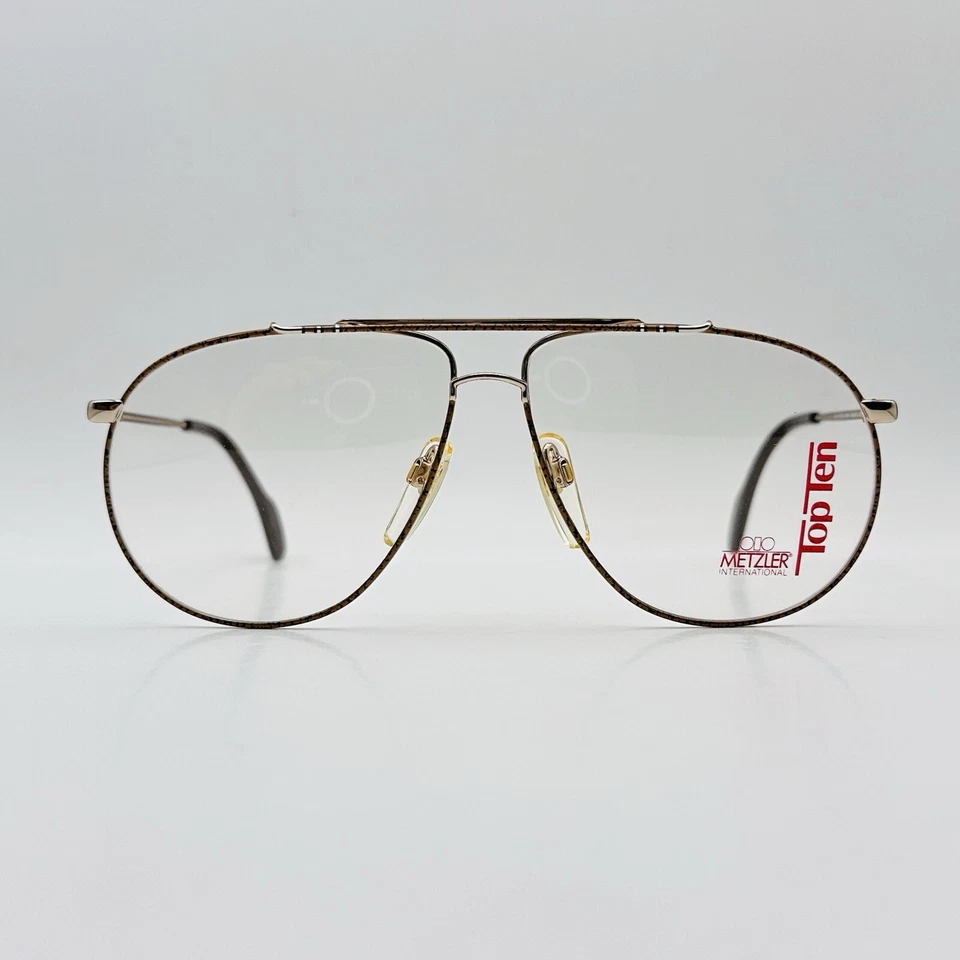 Gafas Metzler Hombre Mujer Ovaladas Piloto Dorado Marrón De Colección Años 80 Mod. 0895 NUEVO Foto 1 de 4