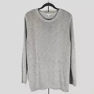 J Jill Sweater Tunic XL Beige Metallic Neutral Pullover Crew Neck Rayon Cotton - Picture 1 of 10
