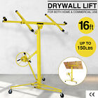 16FT Drywall Lift Panel Hoist Jack Rolling Caster Construction Lockable Yellow
