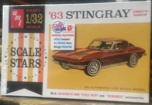 1963 Corvette Stingray AMT Scale Stars Series 1/32 Scale Plastic Model Kit New - Picture 1 of 4