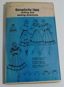 Vintage 1976 Simplicity Uncut Pattern 7842 No Envelope Size 10 Western Skirt & - Picture 1 of 2