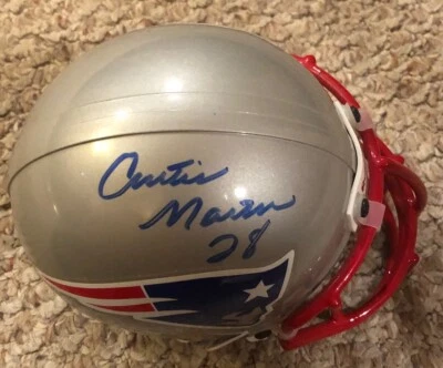 CURTIS MARTIN AUTOGRAPHED SIGNED PATRIOTS RIDDELL MINI-HELMET JSA COA/HOLO  - Image 1 of 4