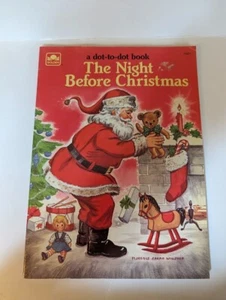 Vintage The Night Before Christmas Dot to Dot Golden Coloring Book 1975 - Imagen 1 de 8