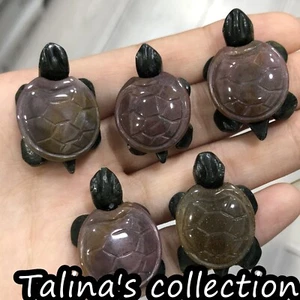 5pcNatural ocean jasper Quartz hand Carved Mini Sea turtle crystal skull healing - Imagen 1 de 5