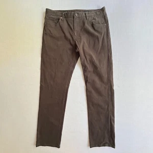 7 Diamonds Pants Clifton Slim Straight Mens 34x32 5-Pocket Gray Stretch Sateen - Picture 1 of 10