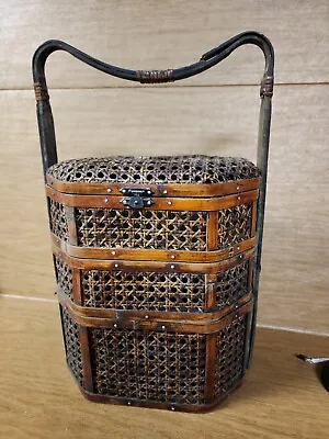 Chinese Wedding Basket Handled Woven Wicker Tiered Wedding Storage Nesting Bins  • 67.39$