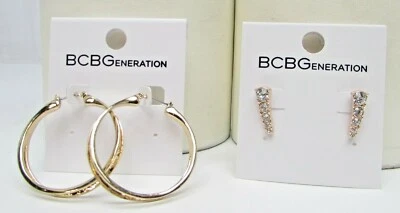 2 PARES BCBGeneration Surtido GLD 41091 y Diamantes de Imitación Rosa GLD Stud 41289 NUEVO Foto 1 de 3