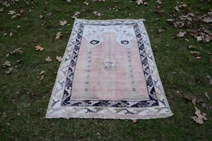 Türkischer weicher gedämpfter Farbteppich Oushak Wohnzimmer 3'6 Zoll x 5'8 Zoll - Bild 1 von 11