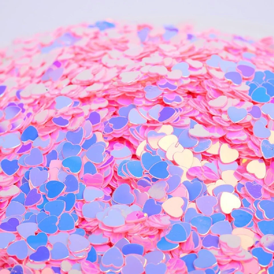 3000pcs Heart Shaped PVC 4mm Glitter Confetti for Valentine's Day Anniversary... - Image 1 of 1