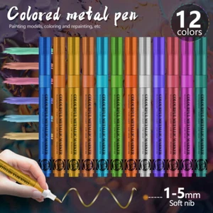 Acrylic Paint Pens-Set of 12 Premium Markers 1-5MM Durable Medium Tip - Picture 1 of 8