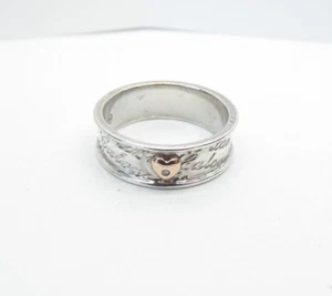 Clogau Gold Sterling Silver & 9ct Rose Gold Calon Lan Diamond Ring 7mm size R - Picture 1 of 7