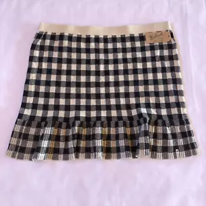 Falda Woolrich Seven Springs negra tejida a cuadros con volantes dobladillo para mujer talla XXL NUEVA - Imagen 1 de 10