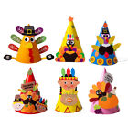  6 Pcs Meco Turkey Thanksgiving DIY Hat Party Decor Day Decorations Paper