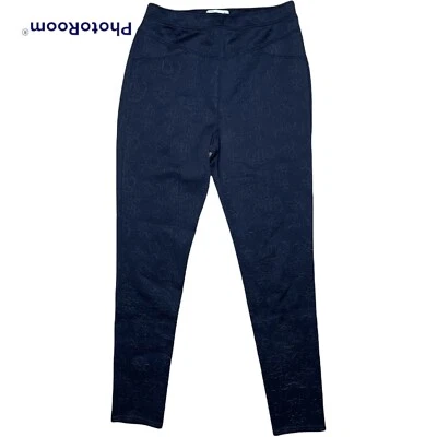 Leggings Abercrombie and Fitch para mujer talla mediana negros texturizados en relieve Foto 1 de 4