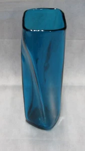 Vintage Blenko 1958 Teal Paper Bag Vase Inscribed by Bill Blenko JR 11 1/4in - Picture 1 of 12