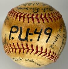 Rare 1949 Purdue Boilermakers Team Signed Baseball HOF Ray Schalk JSA LOA