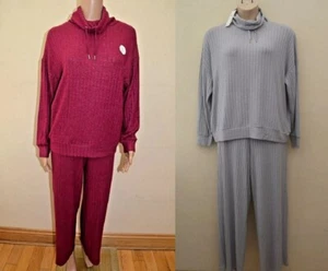 M&S Body gerippt grau oder dunkelrosa Rollkragen Loungewear / Schlafanzug Gr. S M L - Bild 1 von 11