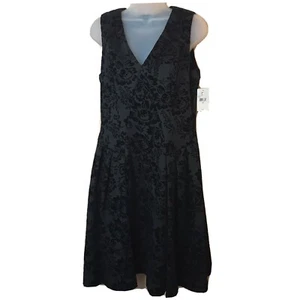 Simply Liliana schwarz Velours Blumendruck ärmelloses Kleid Damen 10 Goth - Bild 1 von 9