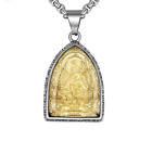 Herren Edelstahl Amulett Buddha Halskette Anhänger Glück Schmuck Geschenk