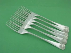 6 Sterling Silver STIEFF Salad Forks Williamsburg Restoration SHELL - Picture 1 of 6