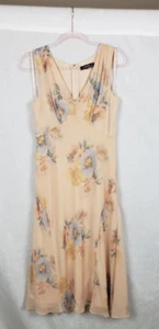 Lauren Ralph Lauren Kleid 10 Soft Peach Maxi Lang Gefüttert Ethereal Whimsygoth Mom - Bild 1 von 9