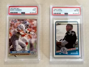 1988 Topps Bo Jackson #327 PSA RC HEISMAN RB Lot Raiders +FREE Barry Sanders PSA - Picture 1 of 2