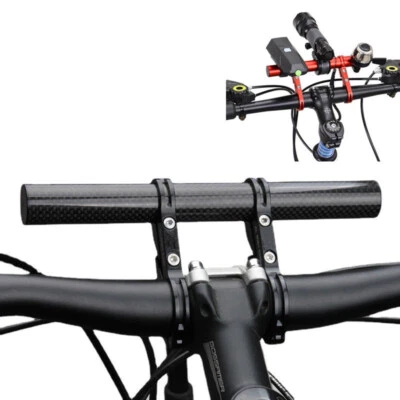 Bike Handlebar Extender Extension Carbon Fiber Bracket Speedometer Light Holder - Image 1 of 4