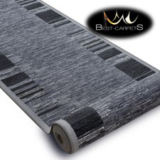 Modern HALL Runner Rugs 'ADAGIO' grey NON-slip Stairs Width 57-133cm extra long