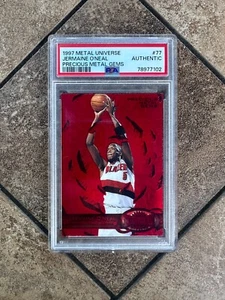 Gemas de metales preciosos JERMAINE O'NEAL 1997 Skybox Metal Universe PMG rojo/100 PSA - Imagen 1 de 2