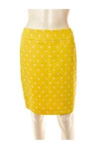 ANN TAYLOR polka dot yellow cotton blend skirt Sz 4P - Picture 1 of 2