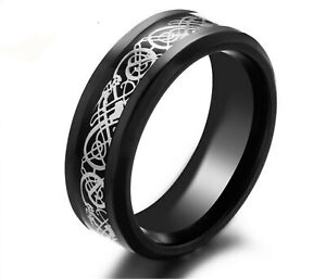 Celtic Titanium Stainless Steel Rings for women Men Wedding Band Statement Ring
