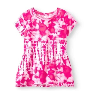 Wonder Nation Girls Soft Jersey Peplum Hem Tee Size Large 10-12 Fuchsia Burst - Picture 1 of 1