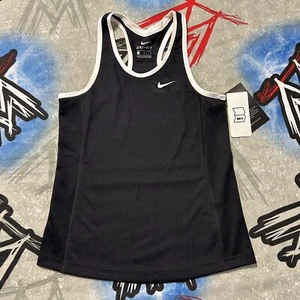 Nike Dri Fit Running Black 836318-012 Girls M Tank Top - Picture 1 of 6