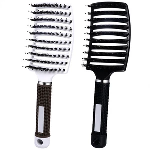 2pcs Boar Bristle Hair Brush Curved Vented Styling Hair Massage Brushes Set - Picture 1 of 6