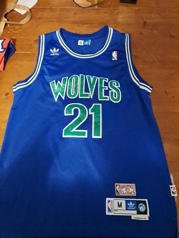 Kevin Garnett Away Rookie Jersey Adidas Hardwood Classics Men's Throwback Medium Cover