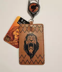 Disney Villains Lion King Scare Face Retractable Lanyard ID Holder Brown NEW - Picture 1 of 10