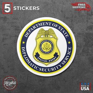 Seal of the United States Diplomatic Security Vinyl Decal, 5 Stickers