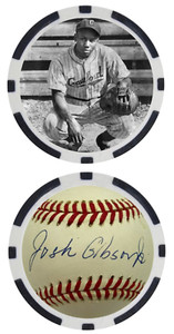 JOSH GIBSON - BASEBALL LEGEND - PITTSBURGH CRAWFORDS - POKER CHIP - ***SIGNED***