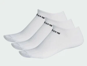 ADIDAS COTTON NO SHOW LOW SOCKS 3PACK 3 PAIRS WHITE CF3385 MEN UK11.5-14 - Picture 1 of 10