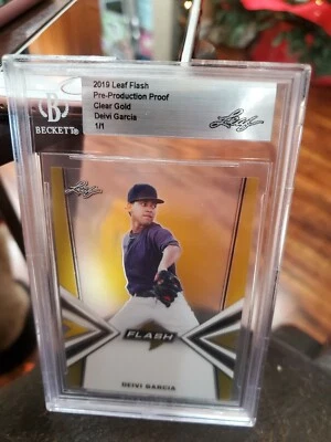Deivi Garcia Slabbed 2019 Leaf Flash Clear Card Gold 1/1  - Image 1 of 2