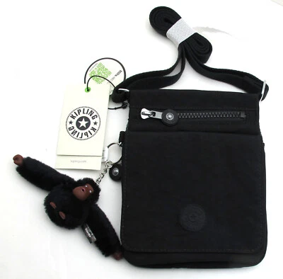 NUEVO KIPLING Live Light NWeldorado Swing Pack Bandolera Nylon Negro Tonal Mono Foto 1 de 4