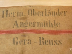 alt Mehlsack Getreidesack Hermann Oberländer Angermühle Gera Reuss 1930er antik - Bild 1 von 9