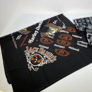 Jack Daniels Bandana Old No. 7 * Harley Davidson 2 Black and White 21" Bandanas - Picture 1 of 6
