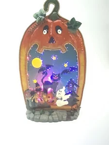 Halloween Fiber Optic Pumpkin Tombstone Grave Yard Ghost Cat Bats Pumpkins - Picture 1 of 5