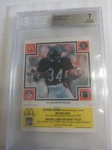 McDonald's Bears 1985 pestaña amarilla Walter Payton #34 grado 7 - Imagen 1 de 3