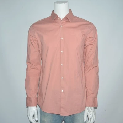 Camisa de Vestir HUGO BOSS Kenno Calce Ajustado Elástico Algodón Naranja 17.5-35 Foto 1 de 4