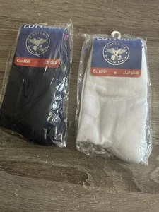 Paquete de 2 calcetines de vestir Cottonil para hombre 100 % algodón egipcio azul/blanco - Imagen 1 de 3